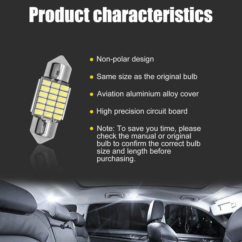 Vrasly 14 pcs F250 F350 White Interior LED Lights Replacement Bulbs for 1999-2016 Ford F-250 F-350 Super Duty 6000K Interior LED Lighting Package, Map Lights+Dome Lights+Cargo Lights+License Plate Lights - Image 3